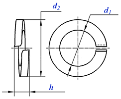 DIN 127B Spring Washers drawing