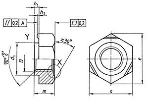 DIN 929 Hex Weld Nut drawing